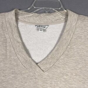 Orvis V-Neck‎ Mens Pullover Sweater Long Sleeves Beige Size M (B4)